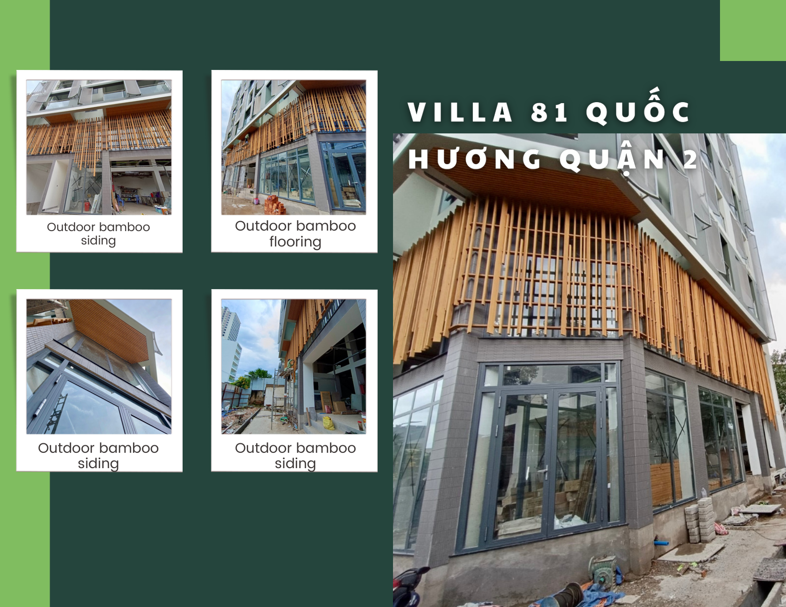 Hiyo Bamboo Cladding Outdoor Siding Installations