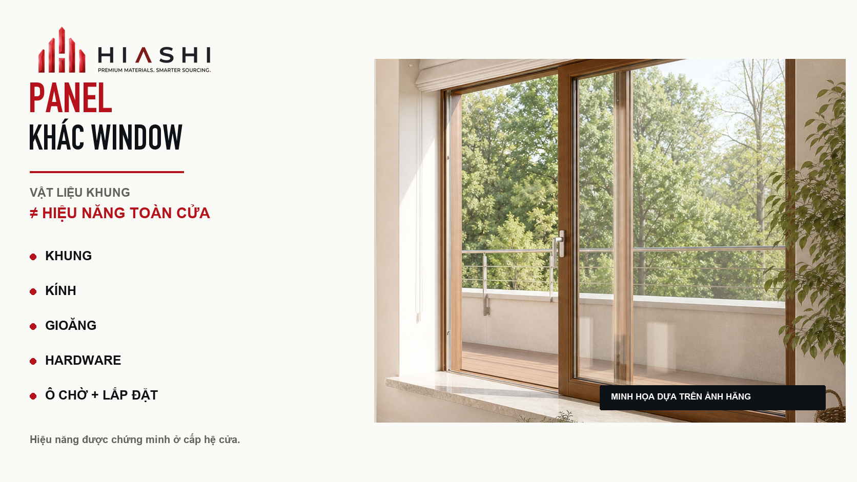 Finished window opening with hardware, triple sealing, and performance factors