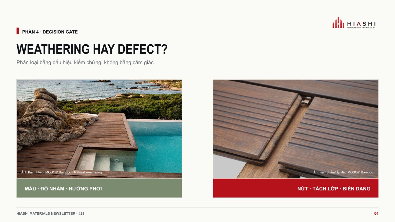 Hai khung phân biệt dấu hiệu weathering bề mặt và dấu hiệu cần mở hồ sơ defect