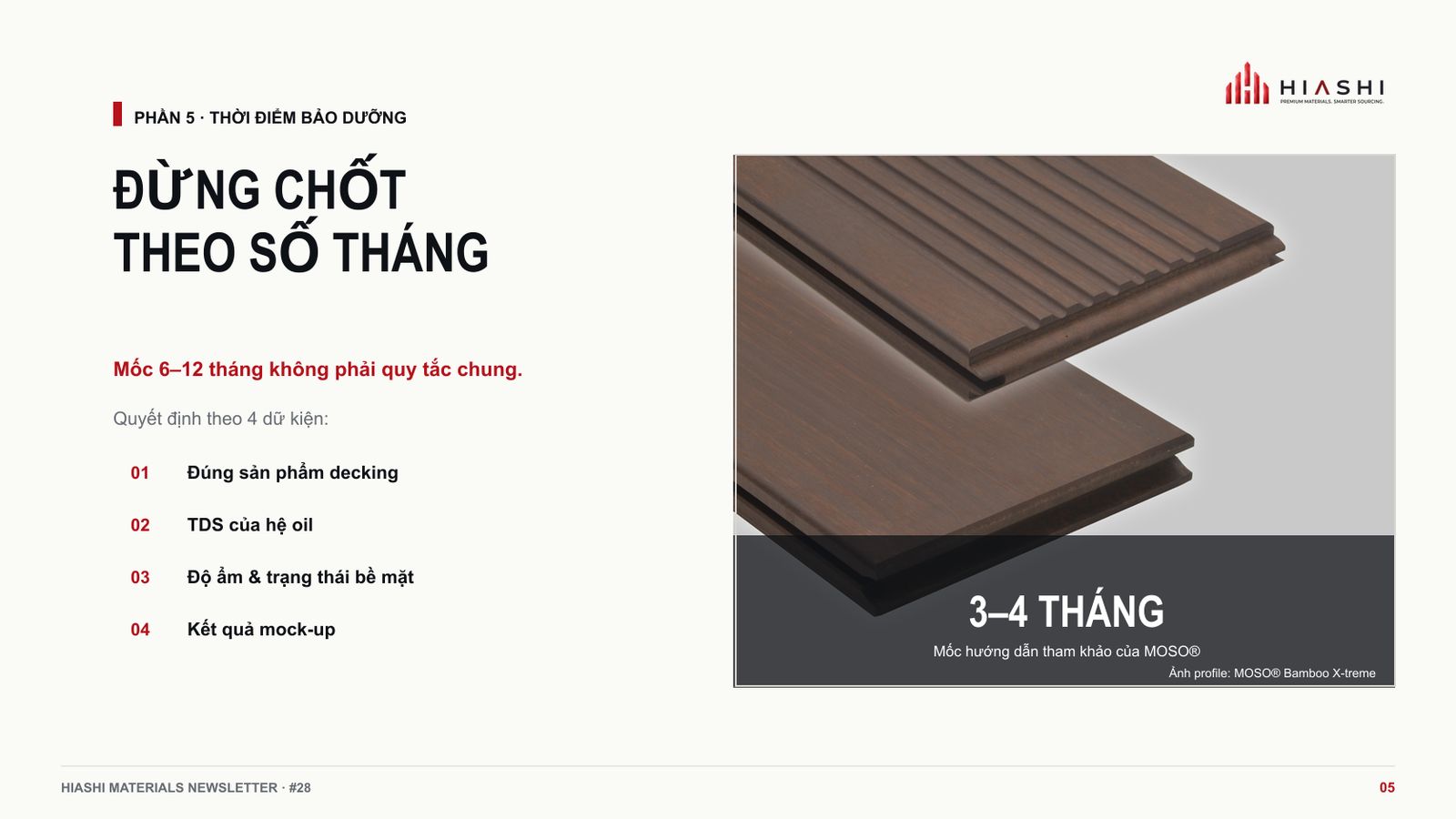 Profile decking và bốn dữ kiện quyết định thời điểm bảo dưỡng, kèm mốc tham khảo 3–4 tháng