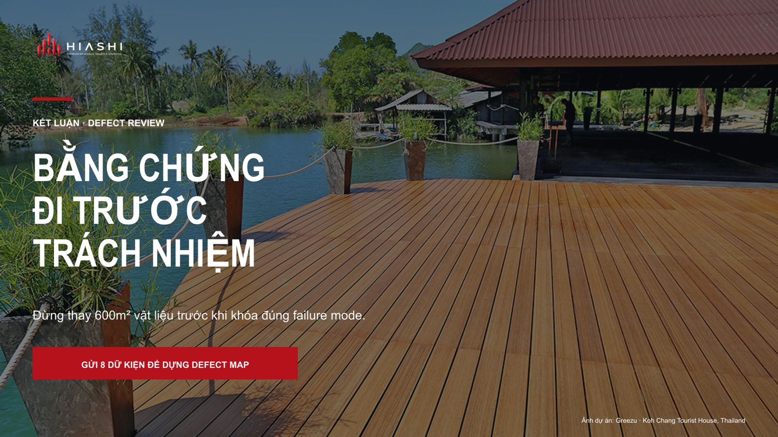 Decking ven nước tại Koh Chang với thông điệp bằng chứng đi trước trách nhiệm
