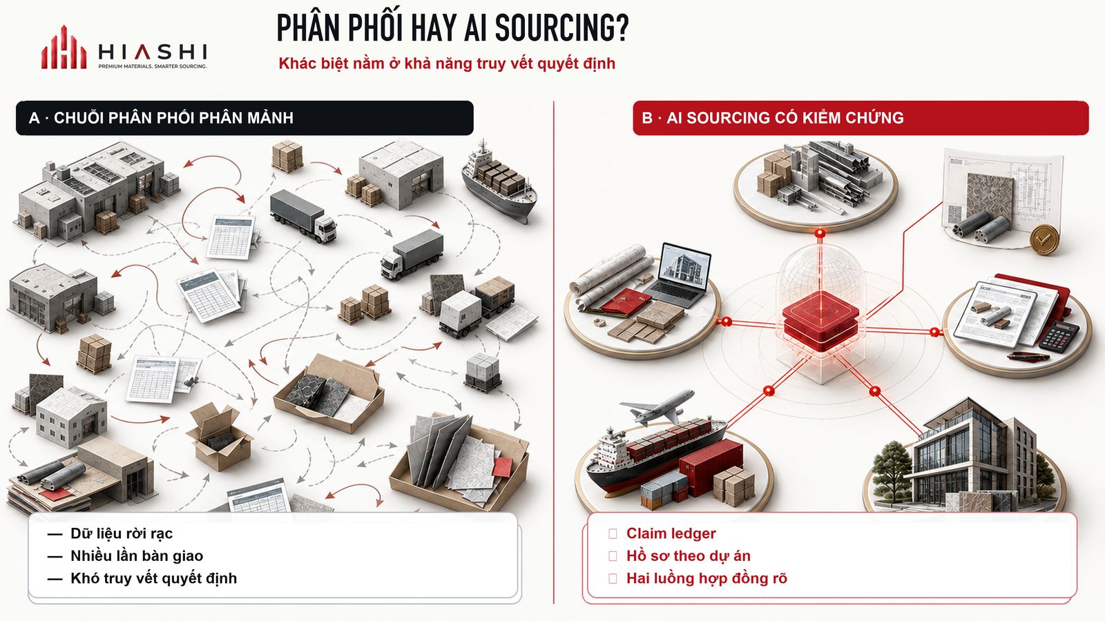 So sánh nhà phân phối truyền thống và AI Sourcing